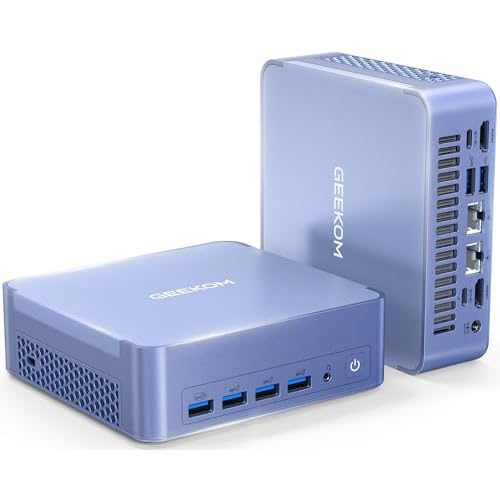 GEEKOM Mini PC AX8 Max, Dual 2.5G Lan AMD Ryzen 7 8745HS (Up to 4.9GHz, 3 Mode) Desktop Computers, Radeon 780M, 32GB DDR5 5600MHz RAM 1TB PCIe SSD, 2x