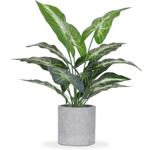 16" Small Fake Plants Artificial Tropical Faux Plants Indoor for Office Desk Shelf Bathroom Home Decor