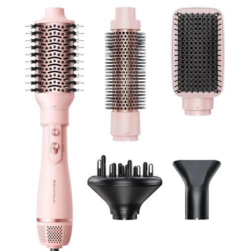 Blow Dryer Brush Set, Wavytalk Air Sculpt 5-in-1 Hot Air Brush Set, Multi Hair Styler for Salon Blowouts, Smooth Curls, Volumizing and Straightening,