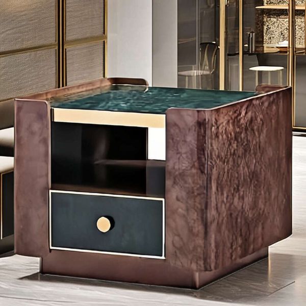gold stainless steel metal tea modern marble center table living furniture