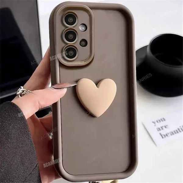 Hot Sale Cute 3D heart-shaped silicone shell suitable for Galaxy A52 A53 A33 A32 A72 A73 A13 4g 5g matte back cover T241209