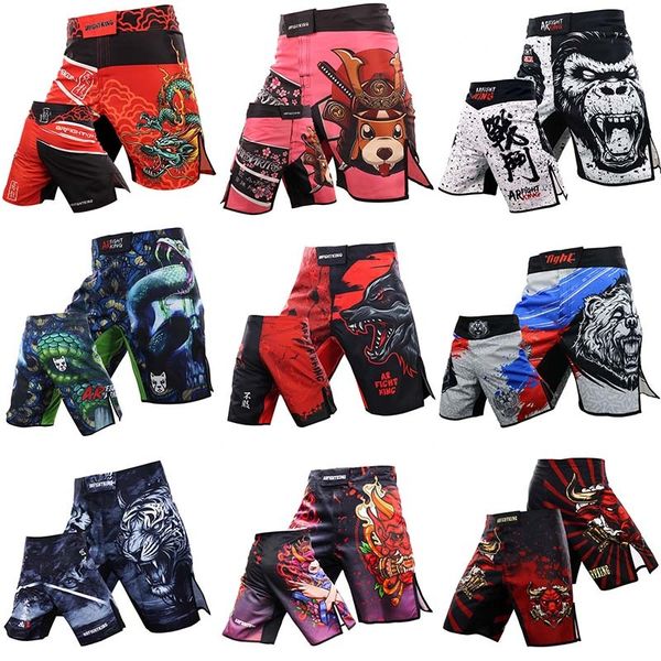 MMA Men Women Shorts Combat Boxing Shorts Fitness Gym Sports BJJ Jiu-Jitsu Kickboxing Muay Thai Pants Sparring Fight Wear Run