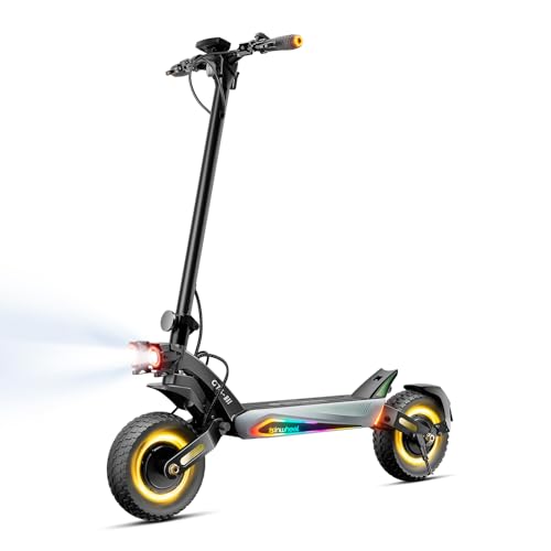 isinwheel Electric Scooter for Adults, 2400W Dual Motor, 50 Miles Range, 45MPH Max Speed, 12" Off-Road Tires, 330LBS Capacity, Dual Suspension & Hydra