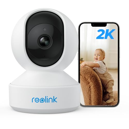 REOLINK 2K Indoor Security Camera E1, Plug-in 2.4G Wireless WiFi for Baby-Pet Monitor with Phone app, 360 Degree Dog Camera with Person-Pet Detection,