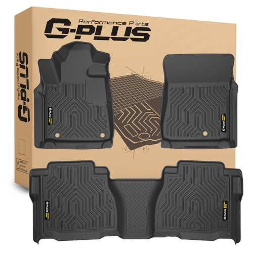 G-PLUS Car Floor Mats 3PCS Fit for 2007 2008 2009 2010 2011 Toyota Tundra Double & CrewMax Cab Pickup,TPE Floor Liners All Weather Full Cover Protecti