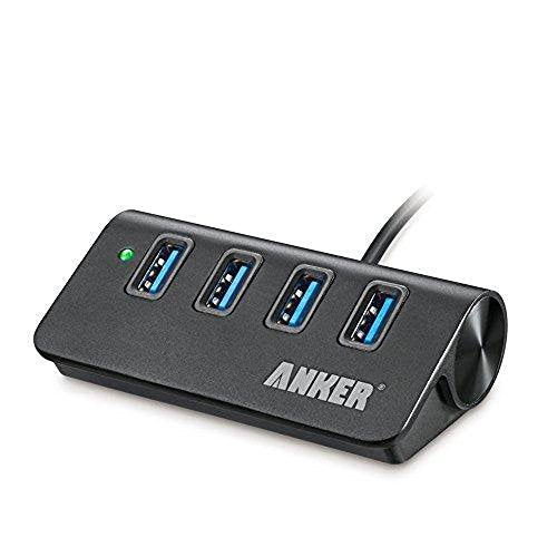 Anker 4-Port USB 3.0 Unibody Aluminum Portable Data Hub with 2ft USB 3.0 Cable for MacBook, Mac Pro-mini, iMac, XPS, Surface Pro, Notebook PC, USB-Fla