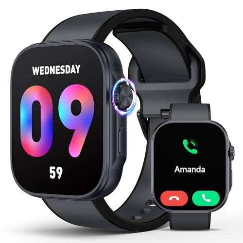 Smart Watch for Men Women, 100 Sport Modes Fitness Tracker, 1.99" AMOLED Display, 3ATM Waterproof Smartwatch, Blood Pressure Heart Rate Blood Oxygen S