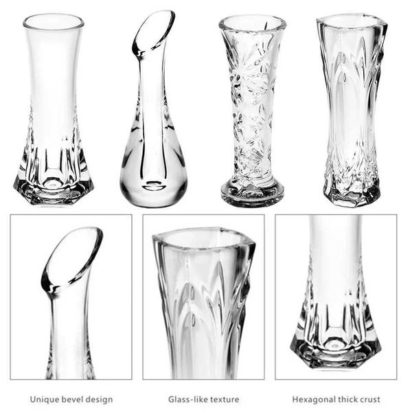 Vases 1X Vases Transparent Plastic Flower Vase Creative Decoration Home Imitation Crystal Vase Home Desktop Ornament Crystal Vase H250116