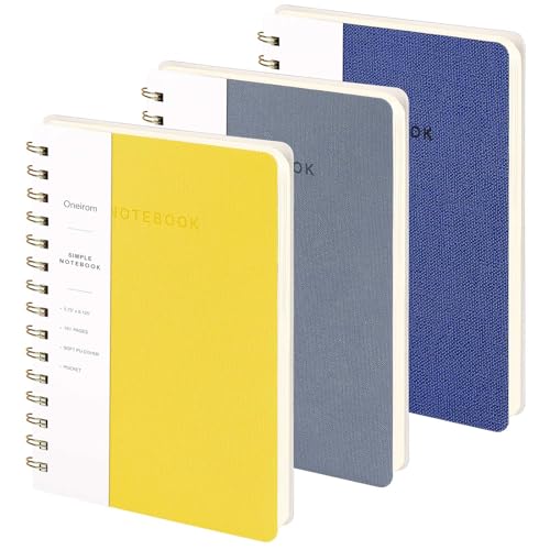 Spiral Notebook - Lined 160 Pages Journal with Back Pockets for College Journal, Twin-Wire Binding Notebook Perfect for Office & Home School Supplies,