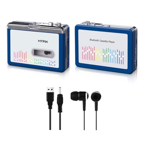 Bluetooth Cassette Player with Headphone, Tape Player Bluetooth Output to Headphone-Speaker,Walkman Portable Cassette Tape Player 2 AA Battery or USB