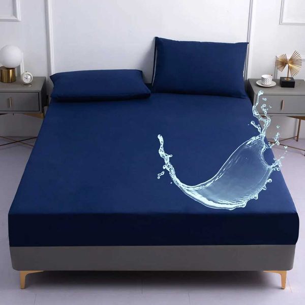 Dark blue waterproof bed sheet suitable for bed sheets home bed covers and summer spring mattress covers with elastic (pillowcase free) bed