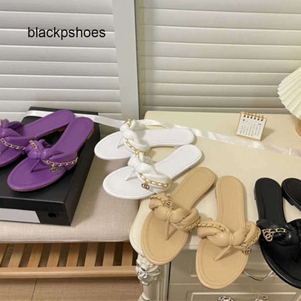 ChanellsShoes Multi CF Women Braid Color Twist Slippers Chain Sandal Leather Dress Shoes Slip Flats Buckle Flip Flops Beach Mule Party Elege