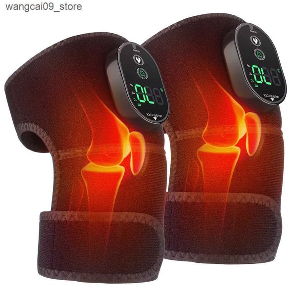 Electric massagers 3 IN 1 Electric Heating Knee Massager Therapy Shoulder Brace Hot Compress Support Belt For Arthritis Joint Injury Relax M