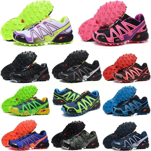 Triple Black Speed Cross 3.0 Running Shoes White Blue Red Yellow Green Speed Speedcross 3 Men Women Trainers Outdoor Sports Sneakers With bo