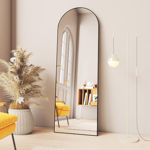 64" x 21" Large Full Length Floor Mirror with Stand – Shatterproof Tempered Glass, Slim Aluminum Frame, Modern Home Decor for Bedroom, Living Room,