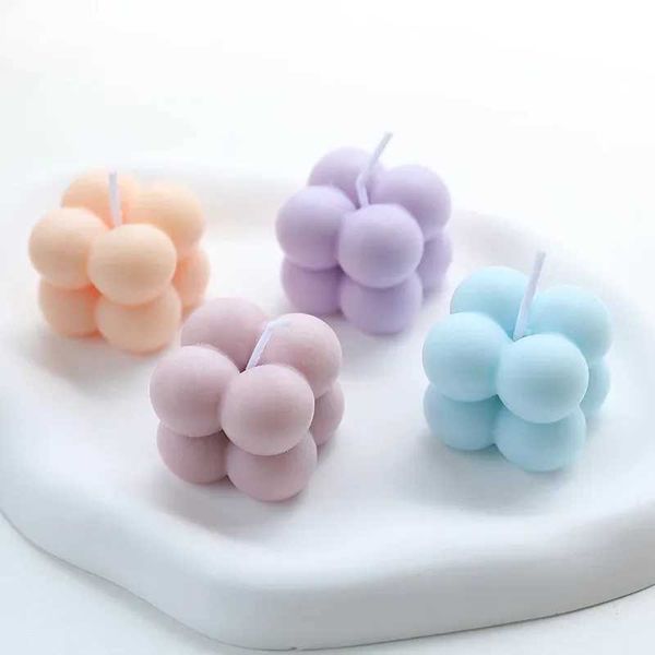 Small Scented Mini Cube Bubble Shaped Wax Candles for Home Bedroom Wedding Festival Party Decoration Aesthet SouvenirXJ240830