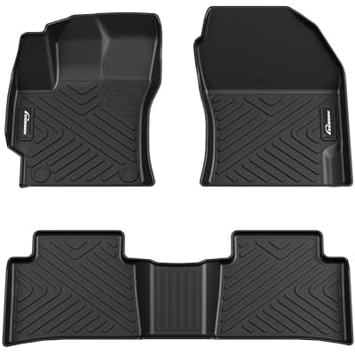 Garvee Floor Mats for 2020 2021 2022 2023 2024 Toyota Corolla (L LE SE XSE XLE Nightshade 4Dr.Sedan), TPE All Weather Custom Fit Front 1st & 2nd Row F