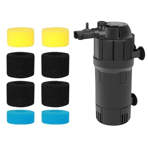AquaMiracle U - V Aquarium Filter(for 10-40 Gal Tanks) with Filter Sponges Pack