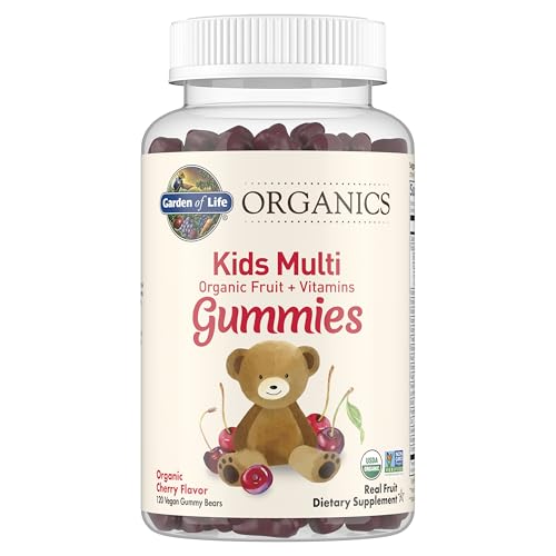 Garden of Life Organics Kids Gummy Vitamins, Certified Organic, Non-GMO & Vegan Complete Children's - B12, C & D3 Gluten, Soy & Dairy Free Real Fruit