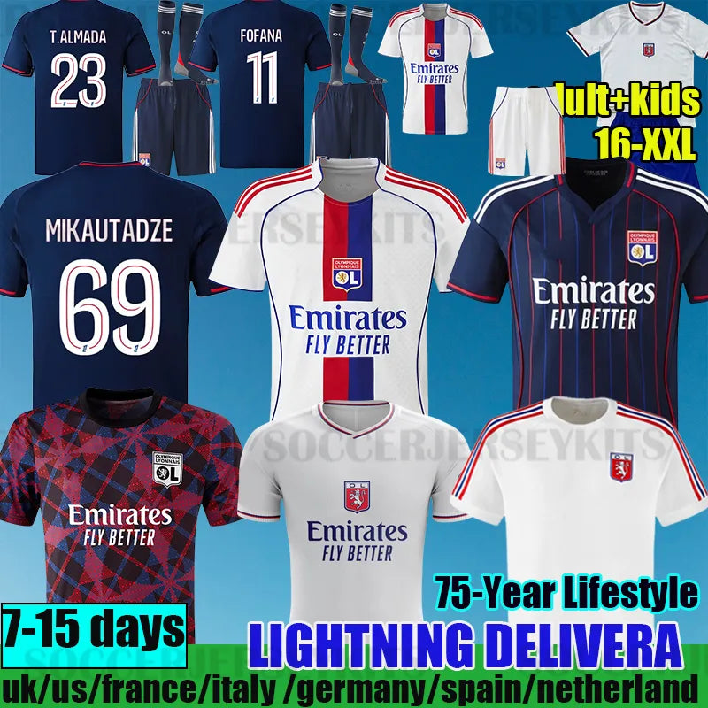 2025 lyon MIKAUTADZE Maillot de foot FOFANA Soccer Jersey 75 year-anniversary TOLISSO NUAMAH OL 75th football shirts equipment lyon 25 26