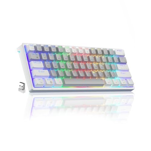 SK961 60% Wireless Gaming Keyboard with Triple Mode BT5.0-2.4GHz-USB-C Wired,RGB Backlight 61 Keys Wireless 60% Keyboard Hot Swappable Mechanical Keyb