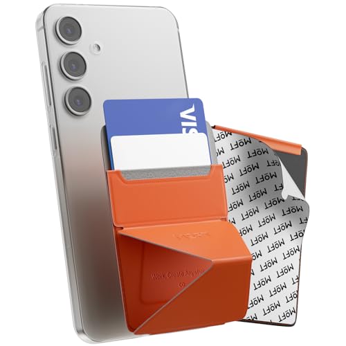 MOFT Phone Stand, Adhesive Card Holder Fits 2-3 Cards, Slim & Portable Leather Phone Wallet, 2 Viewing Angles, RFID Blocking, Compatible with iPhone,