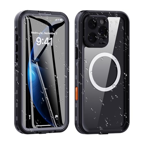 for iPhone 15 Pro Max Waterproof Case, Military-Grade Full Body Defense: IP68 Underwater Protection, Built-in Screen Protector & Camera Lens Cover,Com