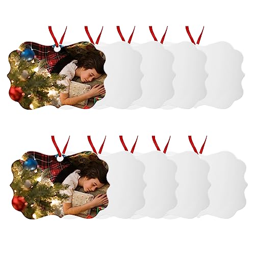 Sublimation Blank Ornaments 4x2.6 Inch Aluminium Haning Ornament 10 PCS Bulk for HTV Crafting DIY and Chritsmas Tree Decoration (The Shape of Butterfl
