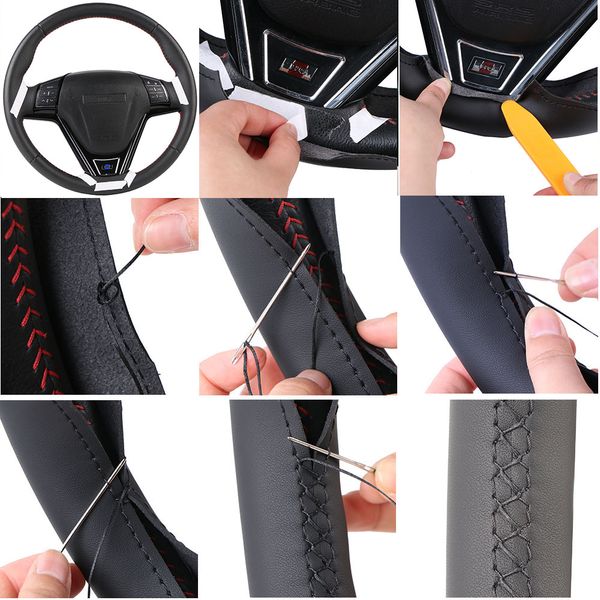 Hand-stitched Artificial Leather Car Steering Wheel Cover For Renault Megane 3 Scenic Fluence ZE Original Steering Wheel Braid