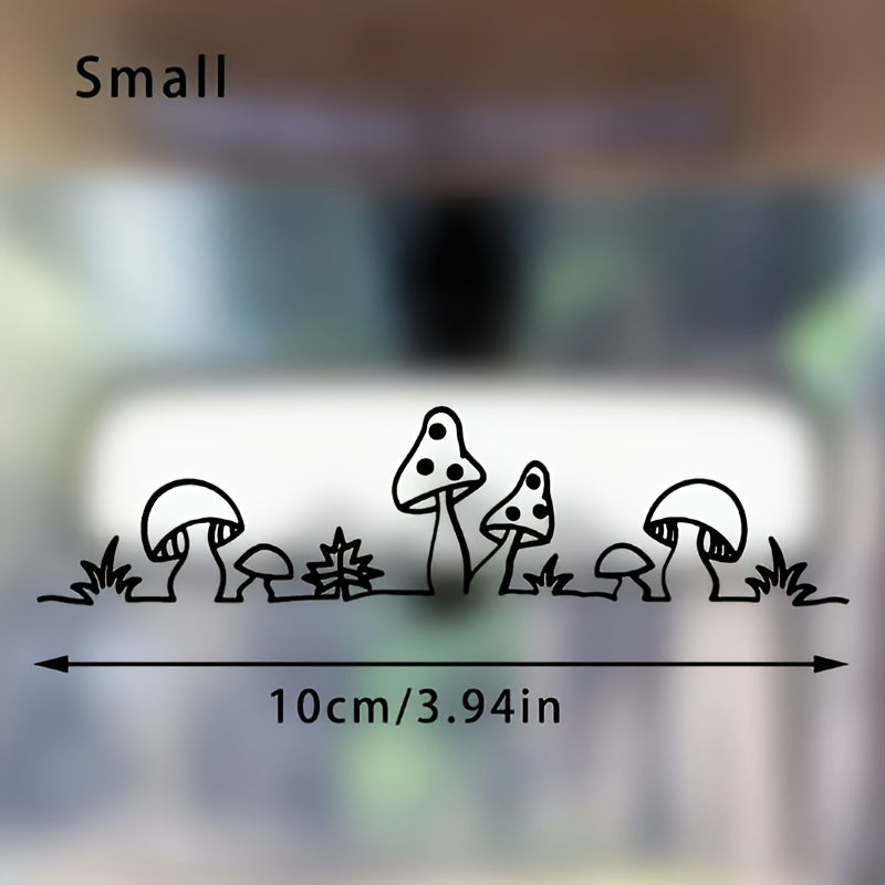 TEMU 3pcs [adorable Mushroom Stickers] Durable & Weather-resistant Adorable Mushroom Vinyl Sticker Set - For Car Rearview Mirror, Laptops, Water