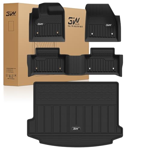 3W Floor mats & Cargo Liner fit for Range Rover Evoque 2020-2024 2025 2026,TPE All Weather Custom Fit Floor Liner Full Set Car Liners RR Evoque|22-24|