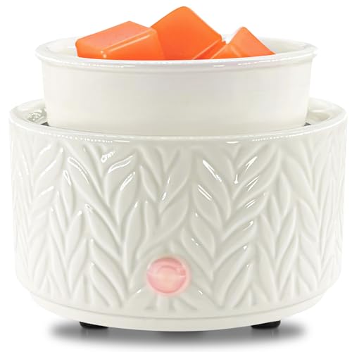 Electric Wax Melt Burner - Oil Burner Scented Melter Candle Warmer Burner, Ceramic 4-in-1 Wax Melts Warmer for Home Office Bedroom Aromatherapy Gift a