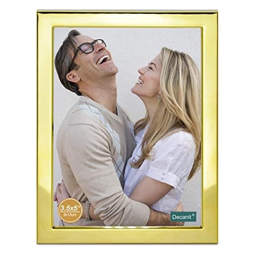 3.5x5 Picture Frames Gold Metal Photo Frames for Tabletop Display and Wall Decoration-Best Gifts for Family Gold 3.5x5