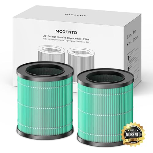 MORENTO 2 Pack MR2566 Genuine Air Purifier Replacement Filter for MR2566 Air Purifier, Pet Dander Version Green