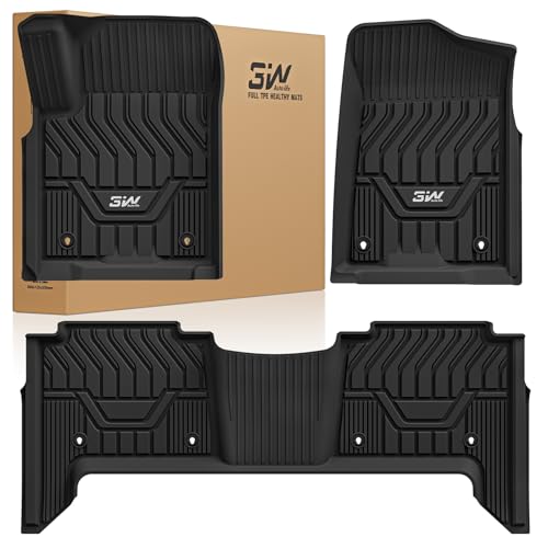 3W Floor Mats Fit for Nissan Armada 2017 2018 - Infiniti QX80 2014-2018 - Infiniti QX56 2011-2013, All Weather TPE Custom Fit Car Accessories 1st and