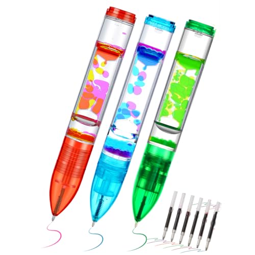 Yue Motion Liquid Fidget Pens - Fun Pens Party Favor Toy - Liquid Motion Bubble Sensory Toys for for Kids and Adults-Colorful Timer Pen for Classroom-