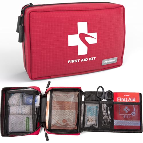 Compact First Aid Kit 300 PCS – Small Waterproof Emergency Medical Kit for Home, Car, Travel, Camping, Hiking, Truck, Office, Sports & Outdoor – L
