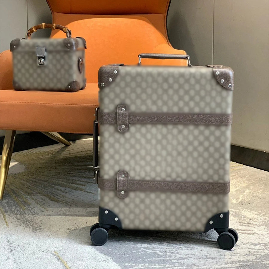 Designer Luggage Genuine Leather Suitcase Luxury Suitcases with wheels Trolley Case Travel Bag Boarding Case Password Box Carry On Letter Design Cab