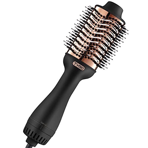 TYMO Hair Dryer Brush Blow Dryer Brush in One, 4 in 1 Ionic Hairdryer and Styler Volumizer with Oval Titanium Barrel, Hot Air Straightener for Smooth