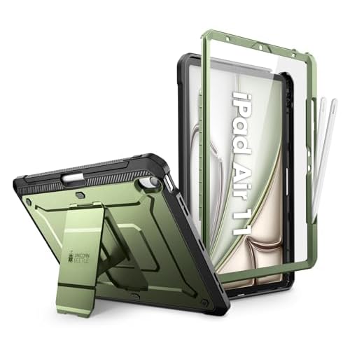 SUPCASE for iPad Air 11 Inch Case 7th Generation M3 2025, [Built-in Screen Protector & Pencil Holder & Stand] Rugged Cover for iPad Air 7th-6th-5th-4t