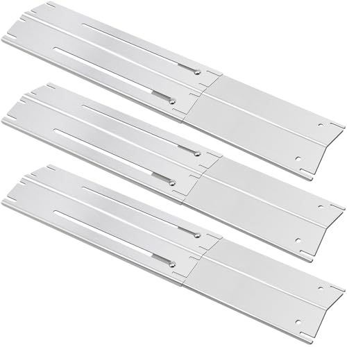 GasSaf Adjustable Heat Plates for Expert Grill Parts Extend from 13.5" to 25"L, Burner Covers Flame Guards Replacement Parts for Charbroil Brinkmann R