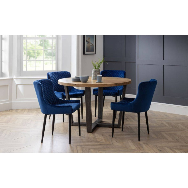 Julian Bowen Luxe Velvet Dining Chair - Blue