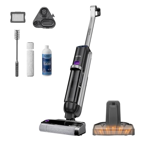 Eureka Cordless Wet Dry Vacuum Cleaner Self Cleaning Vacuum and Mop Combo, Good for Hard Floors Pet Hair Sticky Messes, RapidWash NEW630PL, Purple Rap