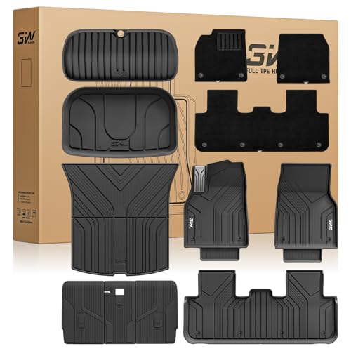 3W Tesla Model Y Juniper Floor Mats, Full Set with Carpets, Mental Pedal, Double Layer, 2025 2026 Model Y Acecessories, TPE All Weather Waterproof Cus