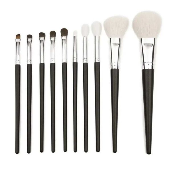 ONE ORCHID Pro10 Pcs Goat Hair Powder Contour Highlight Makeup Brush Cone Cream Blend Shader eye shadow Cosmetic Kit W241113