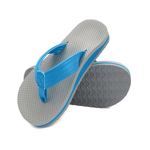 INMINPIN Kids Boys Girls Flip Flops Comfort Quick-Dry Beach Pool Aqua Thong Sandals(Little Kid-Big Kid) 12 Little Kid Blue Gray