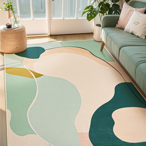 tchdio-Green Rug-Soft 4x6 Area Rug-Washable Rugs for Living Room-No Slip Rugs for Bedroom,Nursery,Dorm,Kids Room,Living Room,PlayRoom Green 4' x 6' (R