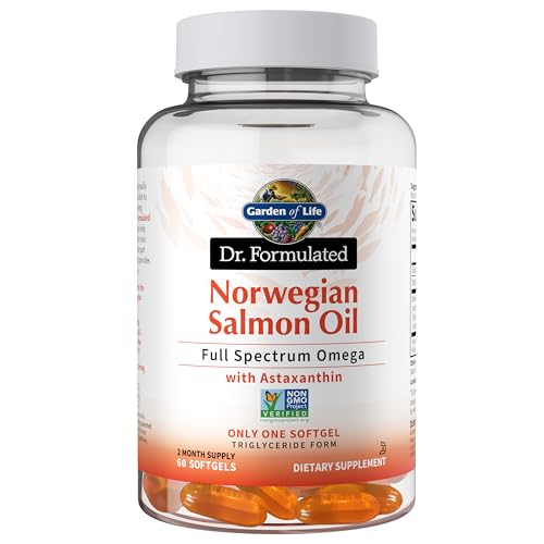 Garden of Life Dr. Formulated Norwegian Salmon Oil - Dietary Supplement - Full Spectrum Omega-3 EPA, DHA, DPA - Fish Oil from Norwegian Fjords - for H