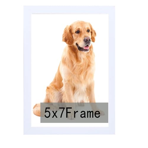 RUN HELIX 5x7 Picture Frames, Simple Designed Photo Frame, For Pictures 5x7 for Wall Mounting, Classic Simple Home Office Decor 1 Pack, White white 5x