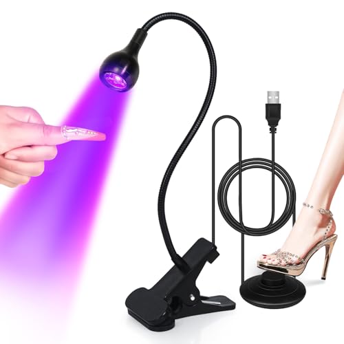 krofaue UV LED Nail Lamp - Quick Dryer Curing Light Foot Control Gooseneck UV Nail Dryers with Gooseneck and Clamp Manicure Salon DIY at Home Beauty B